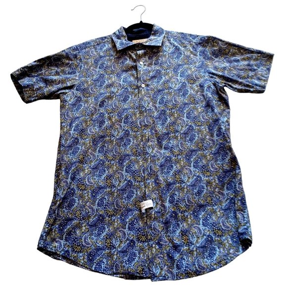 Daniel Cremieux Other - Daniel Cremieux Purple Paisley Short Sleeve Button Up Shirt Premium Denim L